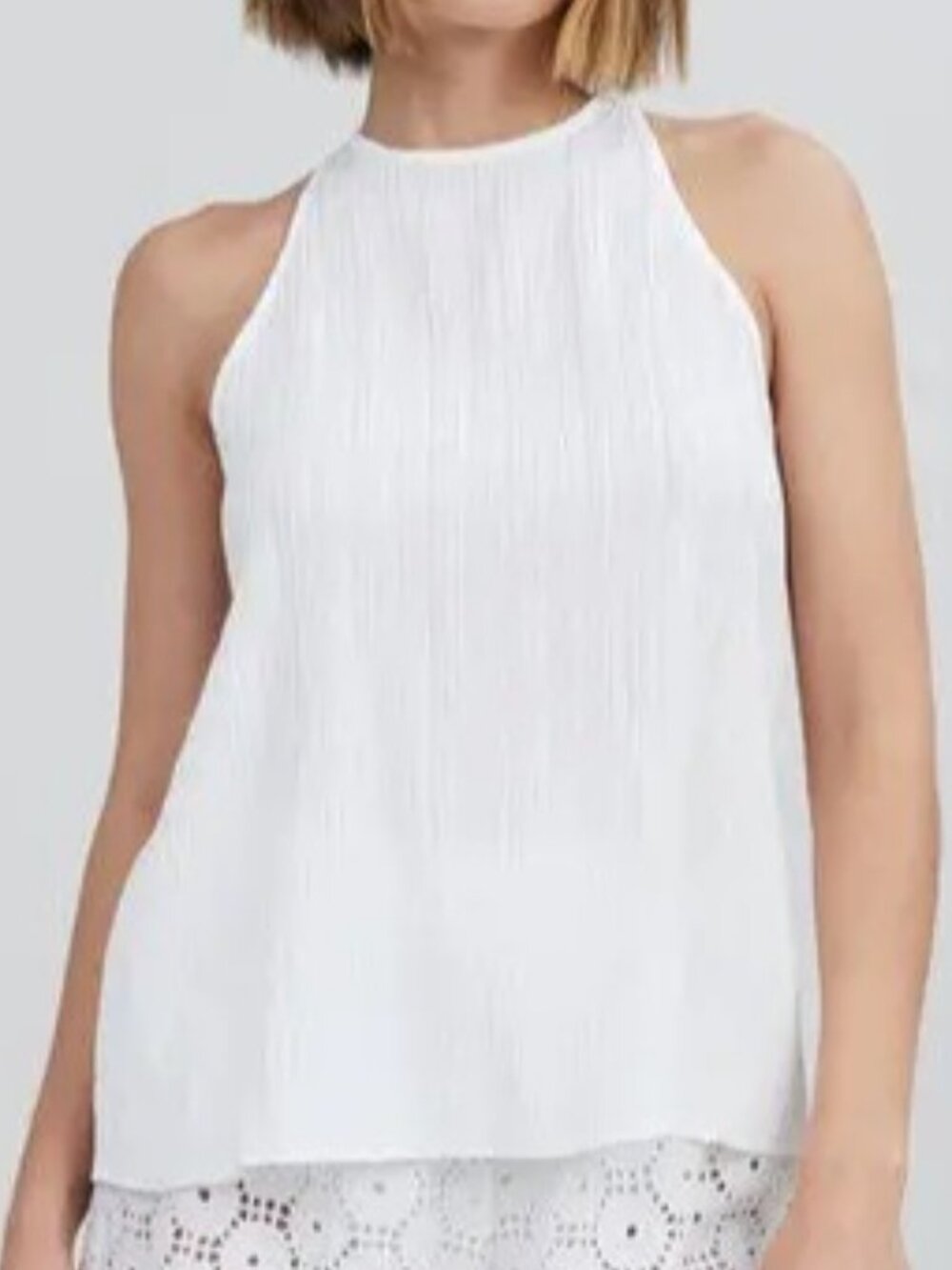 NWT | Solid & Striped White Sleeveless Milly Crepe Breathable Tank Small